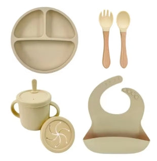 Conjunto de pratos infantis de silicone para bebês