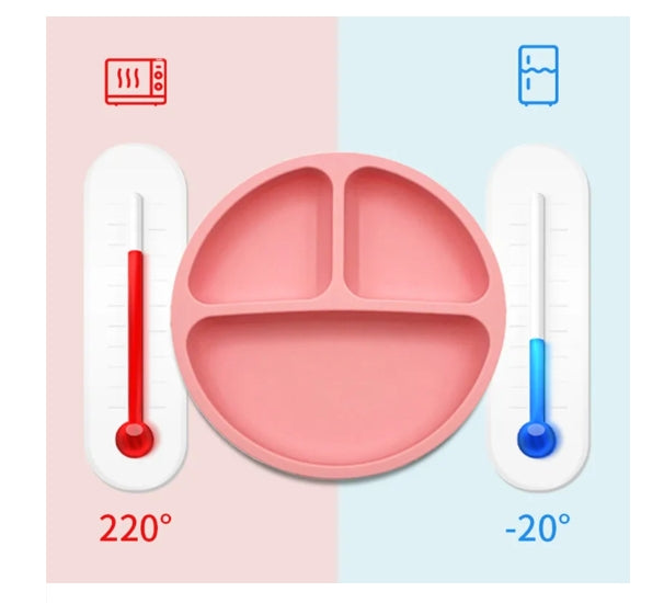 Conjunto de pratos infantis de silicone para bebês
