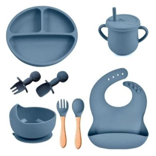 Conjunto de pratos infantis de silicone para bebês